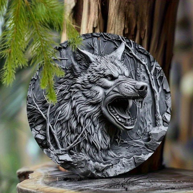 2d Flat 20*20cm, Werewolf-Themed Wooden Sign, Perfect for Spring & Summer Decor, Ideal Gift for Parents and Home Office.