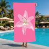 Blue and white striped beach towel with Mediterranean style and ocean elements swimming pool and beach quick drying towel