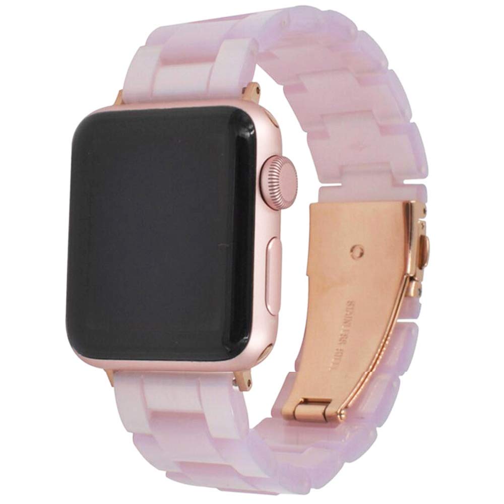 [Kai Tian] Stylish Resin Band 22mm Pink Watch Strap - Watch Band for Men and Women - Replacement Strap