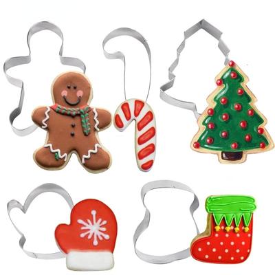 Christmas Cookie Cutter Gingerbread Xmas Tree Mold Christmas Cake Decoration Tool Navidad Gift DIY Baking Biscuit Mould