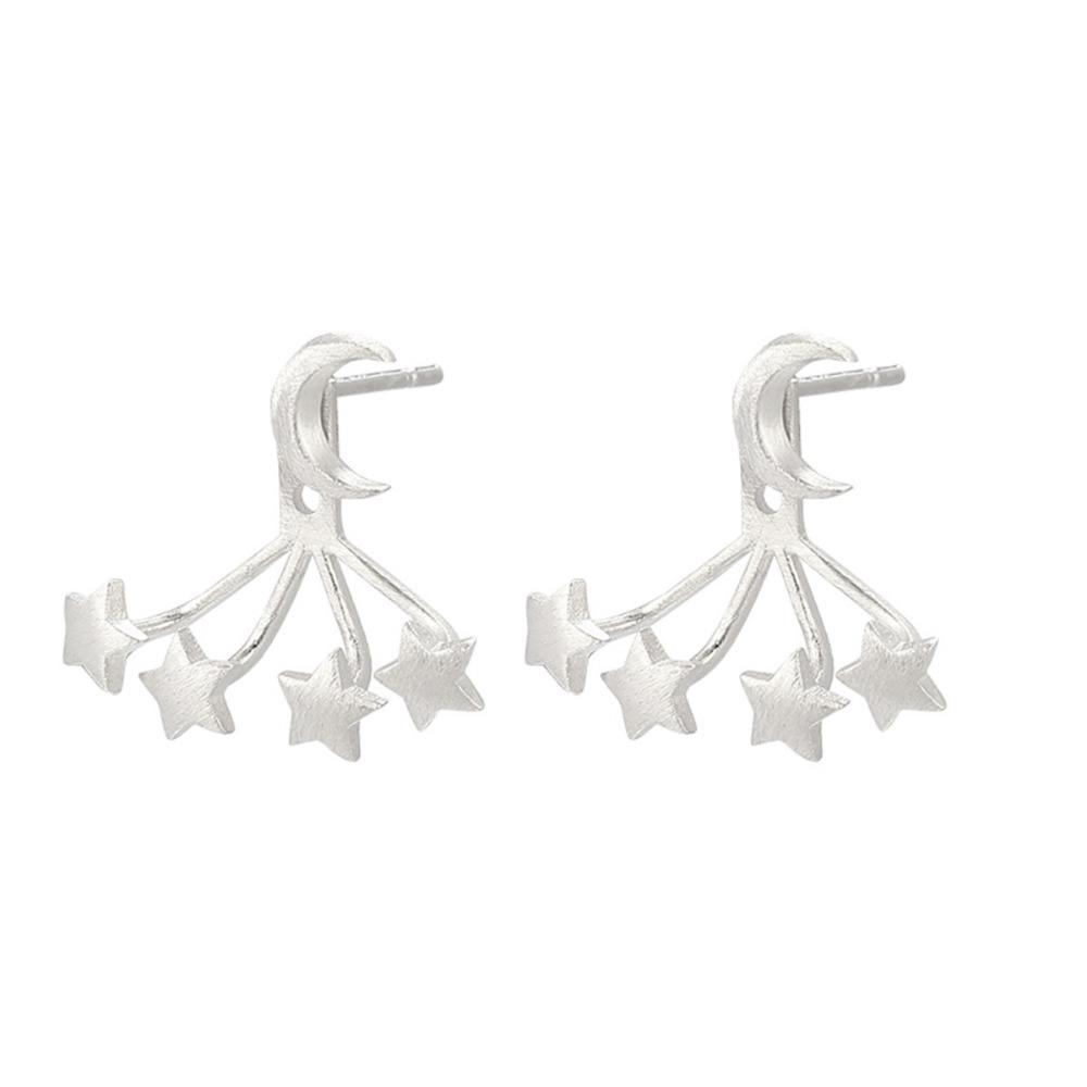 Gold Moon Culminating Stars Earrings Chic Hanging Stars Ear Studs Star Moon Earrings Studs  Party