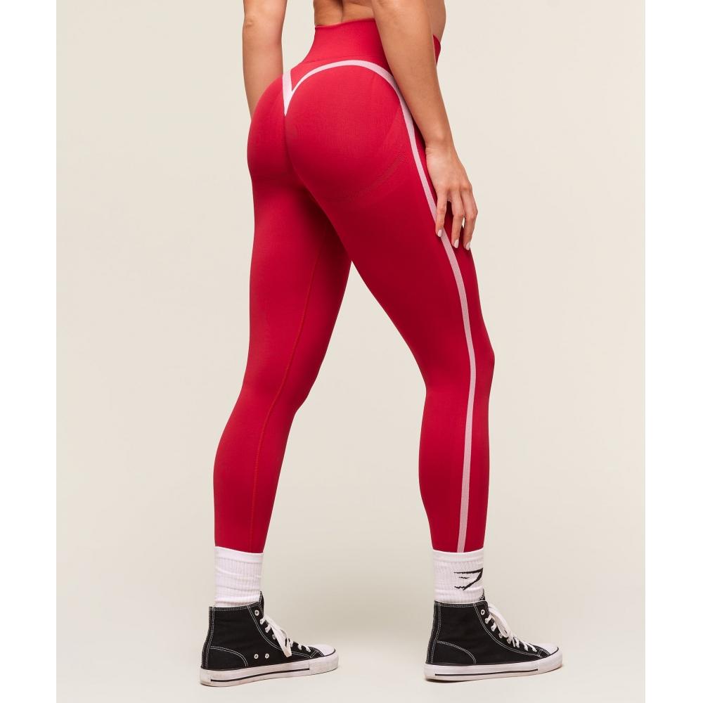 Gymshark Lift Varsity Seamless Leggings Carmine Red B2c9e Rbqw