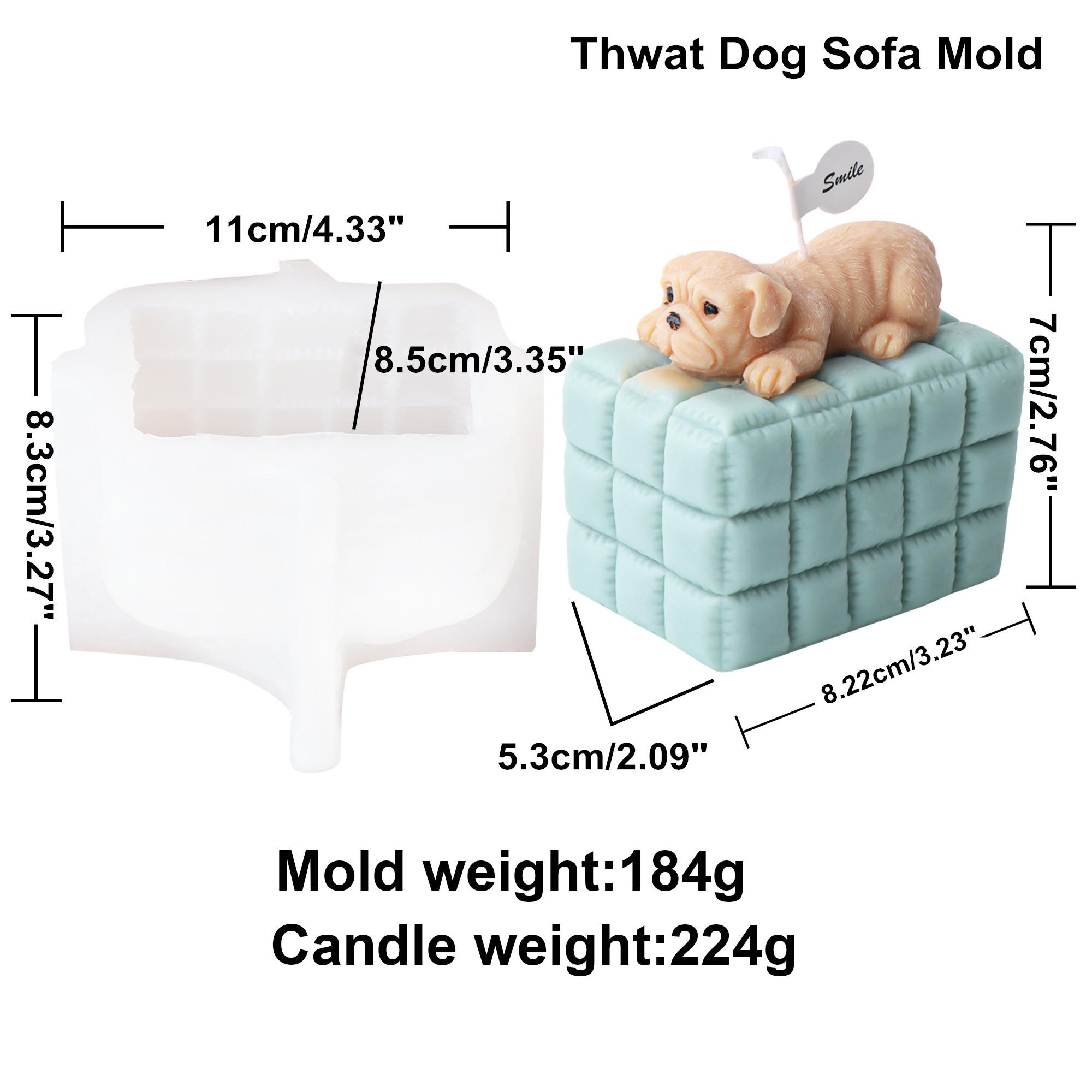 3D Cubic Rabbit Candle Mold Cube Soft Sofa Animal Rabbit Dog Cat Resin Mold Plaster Hand making Scented Candles Craft Make Toolo