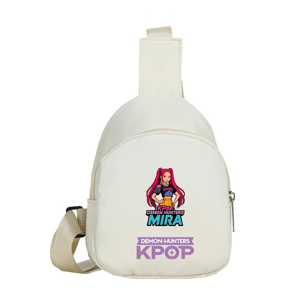 Anime Cartoon K-Pop Demon Hunters Printed Kawaii Chest Pack for Boy Girl Shoulder Bag Student Portable Crossbody Pouch Kid Gift