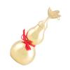 Traditional Chinese Feng Shui Brass Gourd with Leaf Smooth Surface Open Cover Decoration