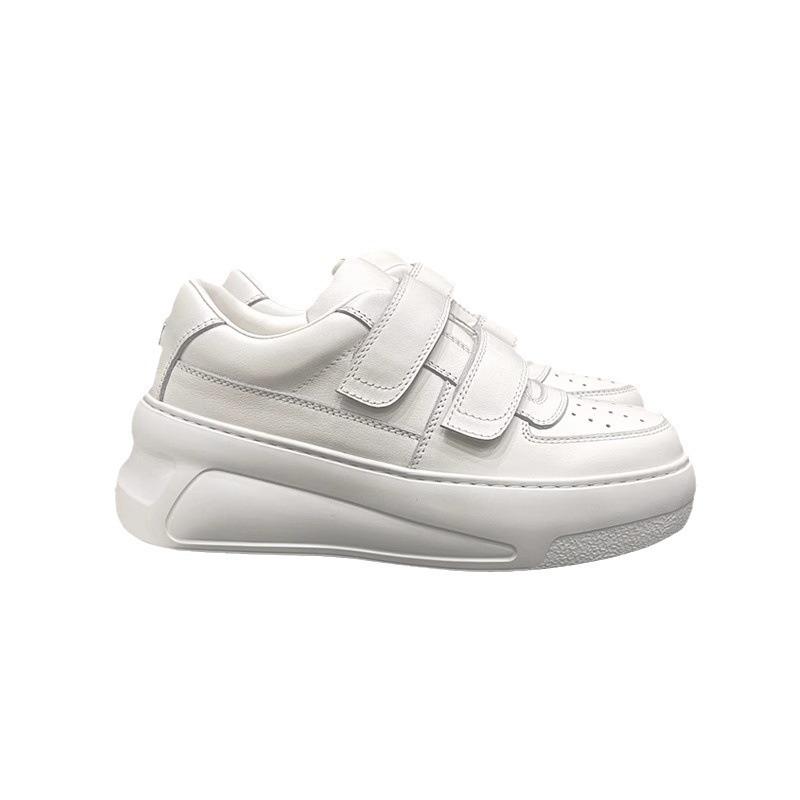 Velcro one-pedal thick-soled muffin heightening sports little white shoes children's 2025 spring and autumn new popular board shoes