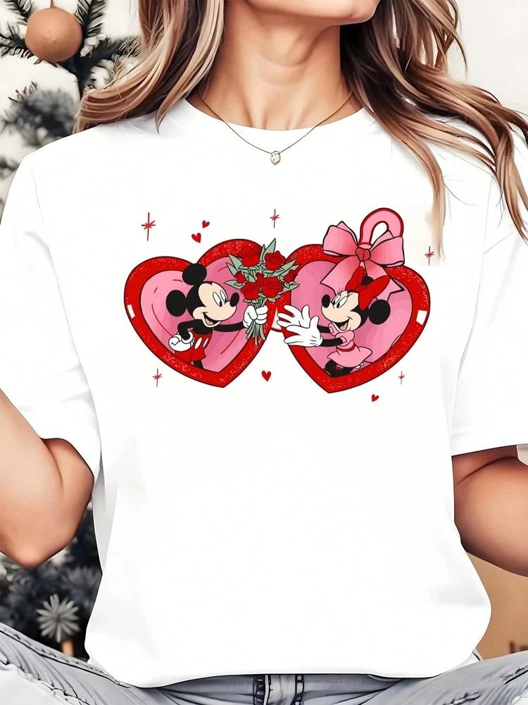 TShirt Mickey Minnie Heart Roses Love Valentines Unisex 2 S