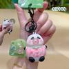 Wear Pandas Clothes Blow Bubbles Keychain Animal Keyring Backpack Gift Pendant