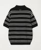 DTHIRTYONE Color Stripe Short Sleeve Collared Knit (Black)