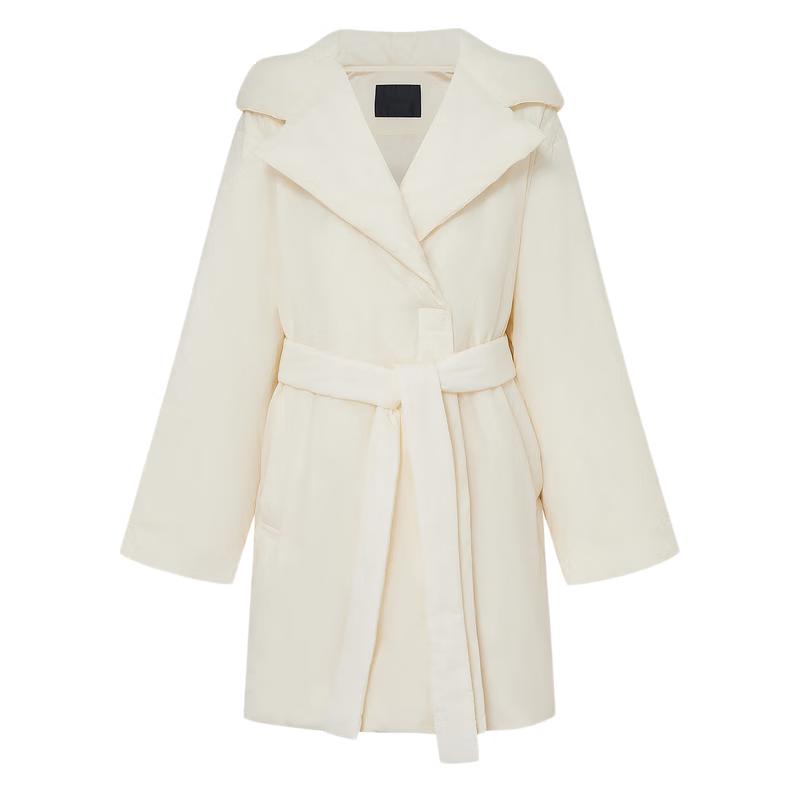 

MO&Co. Women s Mid-Length Hooded Duck Down Coat with Belt M