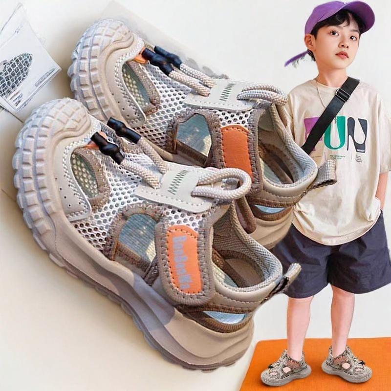 Kids Casual Shoes Hollowed-out Boys Girls Sandals Mesh Breathable 2025 Summer New Children Beach Shoes Non-slip Soft Sole Trendy