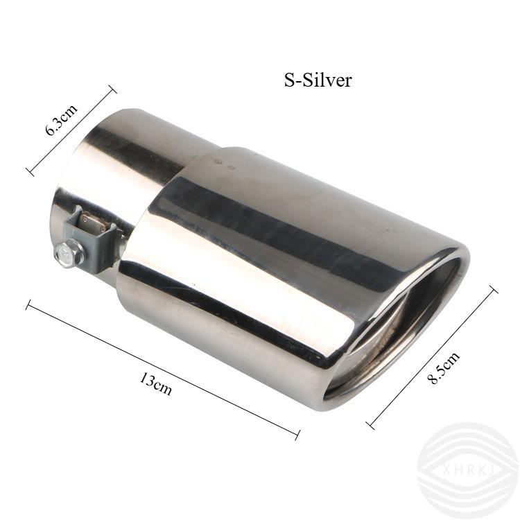 Car Tailpipe Modification Universal for 6-Color 63mm Stainless Steel Muffler Tailpipe Cover Decoration Single Exhaust Pipe