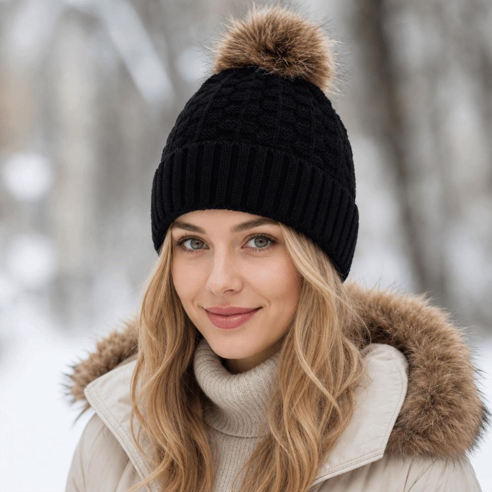 Thicken Knitted Hats Coldproof Winter Hat Fashion Crochet Cap Women