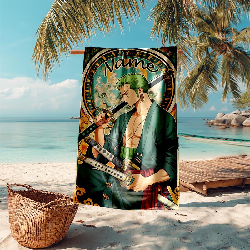 Personalized Customized Proof Beach Towel with Zoro the Pirate King Pattern - Soft, Absorbent,quick-drying,perfect Swimming,camping&bathing