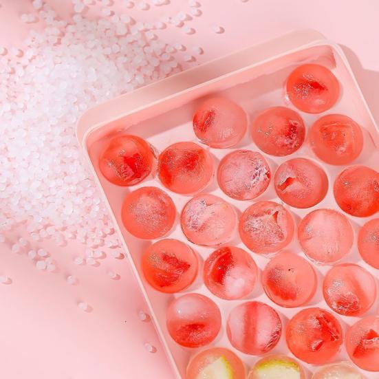Výrobník ledových koulí s víkem, 33 mřížek, DIY lednička, 3D kulatá miska na ledové kostky, kuchyňské nářadí