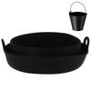 Adjustable Height Silicone Bbq Oil Bucket Liner Foldable Grill Drip Bucket Grease Tray Liner Reusable Grill Supplies Accessory