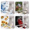 Elegant Modern Style Peva Shower Curtain Set For Bathroom Dry Wet Separation