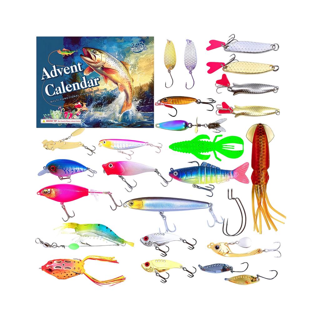 Merry Christmas 24-piece Fishing Box Christmas Gift Box