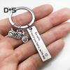 Drive Safe I Love You Keychain Personalized Initial Engraved Gift Stainless Steel Smooth Finish Keyring