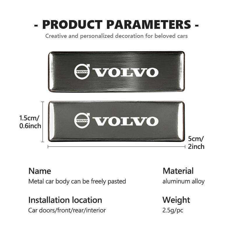 nqgdf9 Car Logo Body Sticker Aluminum Alloy Emblem Auto Stickers For Volvo XC60 XC90 S60 S80 V60 C70 S40 C30 V90 V60 C40 XC40 V70