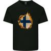 The Finnish Flag Fire Effect Finland Unisexs Light Cotton TShirt