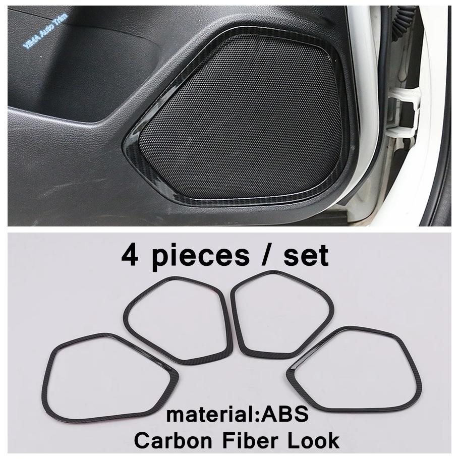 Carbon Fiber Door Handle Bowl / Door Stereo Speaker / Window Glass Lift Cover Trim For Honda FIT JAZZ 2014 - Accessories