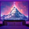 Fluorescent Tapestry Neon Mountain Landscape Hippie Wall Hanging Home Bedroom Room Party Decoration Background Cloth