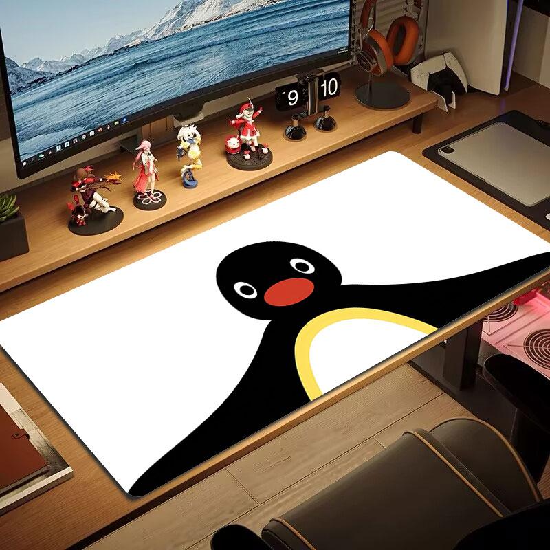 Penguin Silhouette Art Large Size Mouse Pad Large Gaming Table Cushion Nonslip Laptop Tablet Big Mousepad Xxl Mat Mini Pc Playmat With Lock Edge