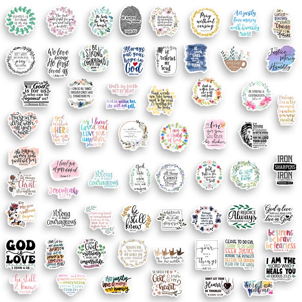 Inspirational Bible Verses Scripture Gospel Scrapbook Stickers Diy Gift Waterproof Decal For Laptop Phone Luggage Decorative