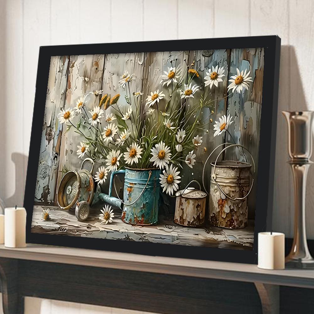 Floral Canvas Wall Art Painting with Frames for Living Room Bedroom Decor Pictures Housewarming Gift