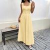 Summer Sleeveless Round-neck Dress, Vintage Long Dress, Beach Vacation Halter Dress, Women's Dress