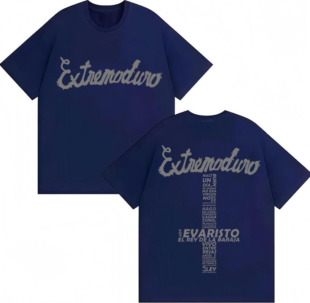 Rock Extremoduro Band Lettering Print Men's and Women's T-shirts, Hip Hop Harajuku's Summer Oversized Comfortable Cotton Top
