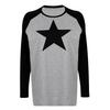 Women's Harajuku Star Print Piece Piece Autumn Casual Plus Size Loose Tee Vintage Sweatshirt