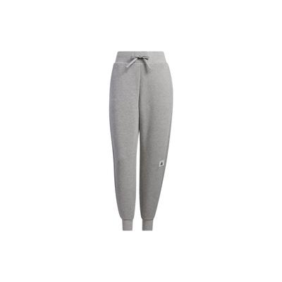 Pantalon de détente 7/8 avec poignet en maille logo couleur unie Pantalon de sport pour femme Bas Gris IP7053