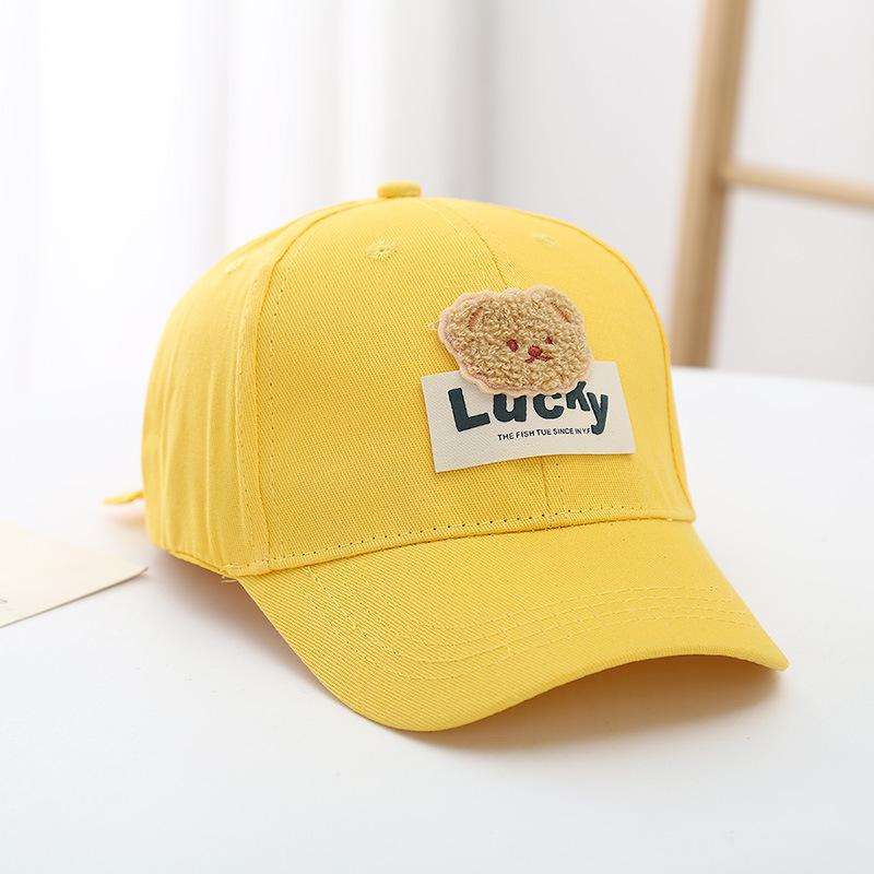 

Милая шапка-бейсболка с язычком, с коротким козырьком, детские бейсболки из однотонного хлопка, детская кепка-утка, модные солнцезащитные козырьки, 1-3 года 45-50cm жёлтый