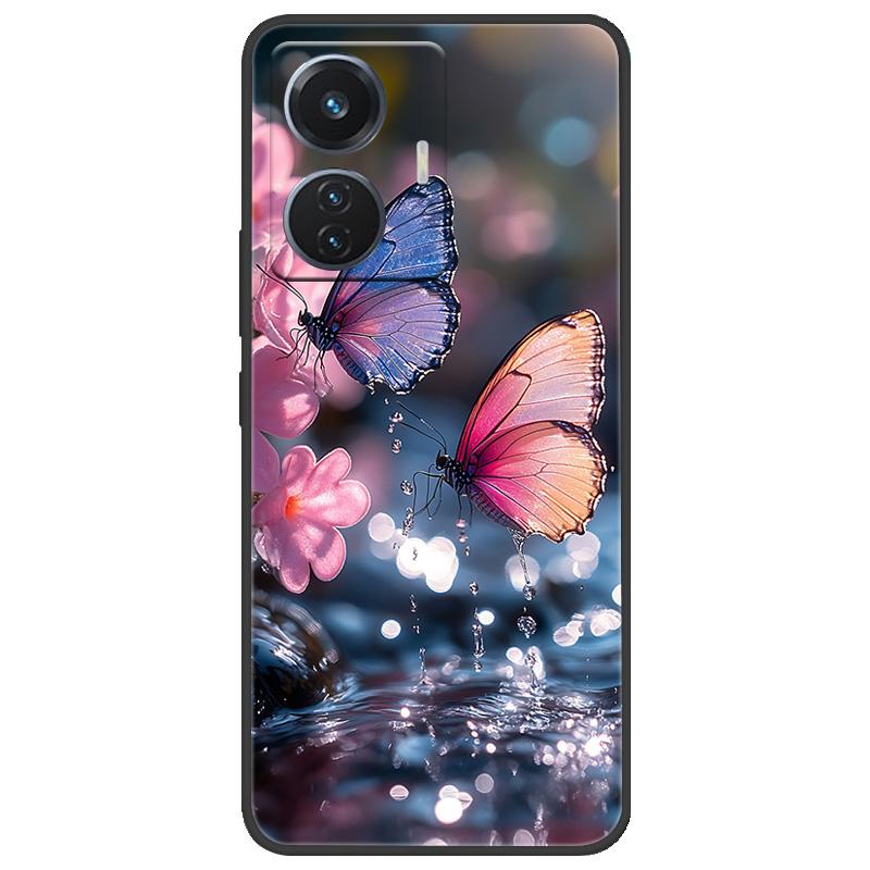 For Vivo T1 4G Y55 4G iQOO Z6 44 W V2153 Case Marble Soft Matte Silicone Back Cover For Vivo T1 44W Full Coverage Phone Shell