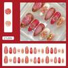30 künstliche Fingernägel zum Aufkleben mit goldenen Akzenten und aprikosenfarbenem, durchscheinendem Effekt – für die Maniküre zu Hause oder im Nagelstudio