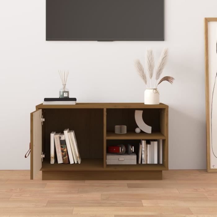 VidaXL TV Stand Honey Brown 70x34x40 Cm Solid Pine Wood 818238
