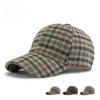 Unisex Autumn Winter Warm Plaid Baseball Cap for Men Women Structured Peaked Hat Fashion Checked Outdoor Sun Protection Casual Woolen-feel Cap