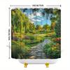 Waterproof Shower Curtain with Vibrant Garden Pathway Design Bringing Nature Indoors for a Relaxing Bathroom Experience