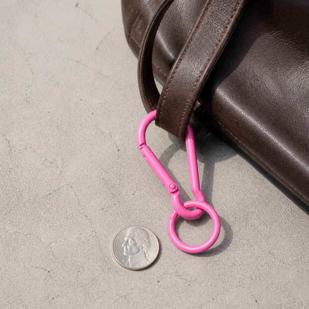 Candy Color Gourd Buckle Keychain with Spring Clasp for Bags Rose Red Alloy +