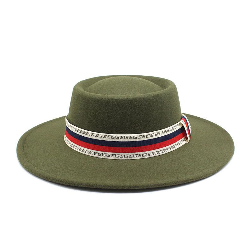 Big Brim Bump Dome Hat Woolen Top Hat Women'S Quarter British Retro Men'S Felt Hat French Jazz Hat