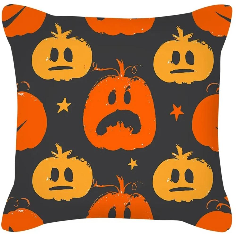 Halloween Decoration Cushion Pumpkin Cat Ghost Pillow Sleeve Is Suitable for Home Living Room Sofa Room Decoration