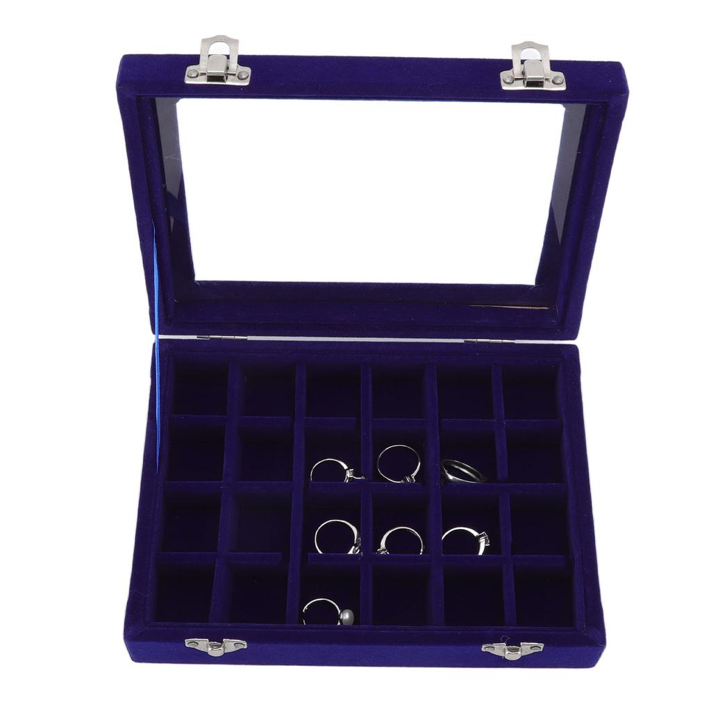 24 Grid Earring Storage Box Fashion Jewelry Display Tray with Transparent Lid for Stud Earrings