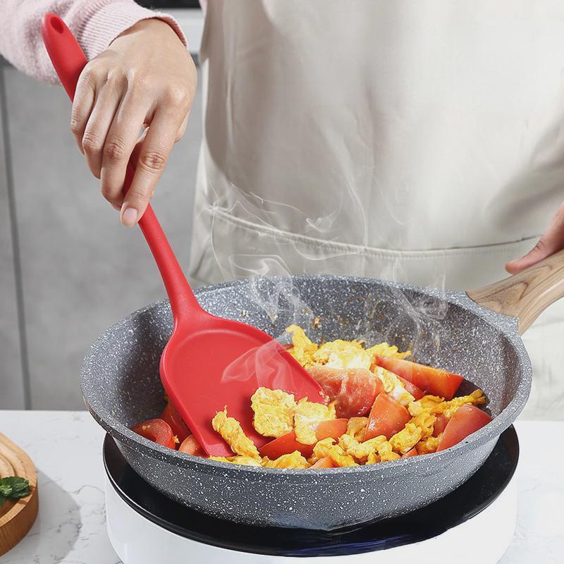 Non-stick Silicone Spatula Silicone Kitchenware Special Spatula High Temperature Resistance Mute Cooking Frying Spatula