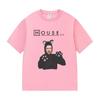 Lustiges House MD als Katze Meme Grafik T-Shirt Herren Damen Retro Oversized Kurzarm T-Shirts Mode Hohe Qualität Baumwolle T-Shirt