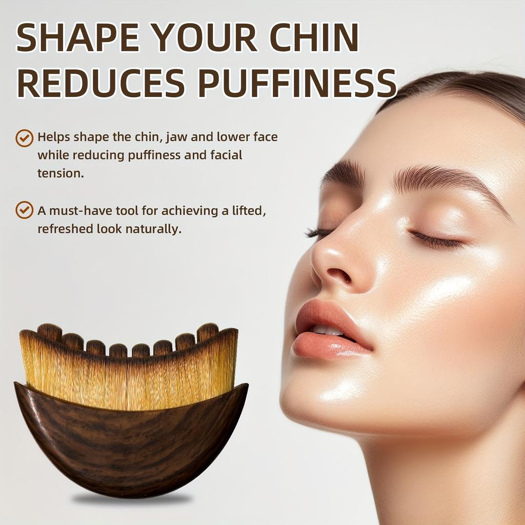 Ergonomic Lymphatic Contour Facial & Body Brush with Soft Polyester Bristles, Precision Neckline Sculpting & Drainage for Face, Jawline Brush Gift