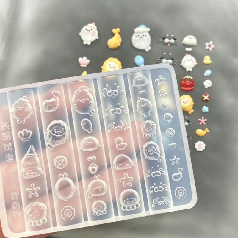 Silicone Nail Art Mold Diy Beach Shell Conch Starfish Pattern 3D Nail Art Decor Carving Template Mold