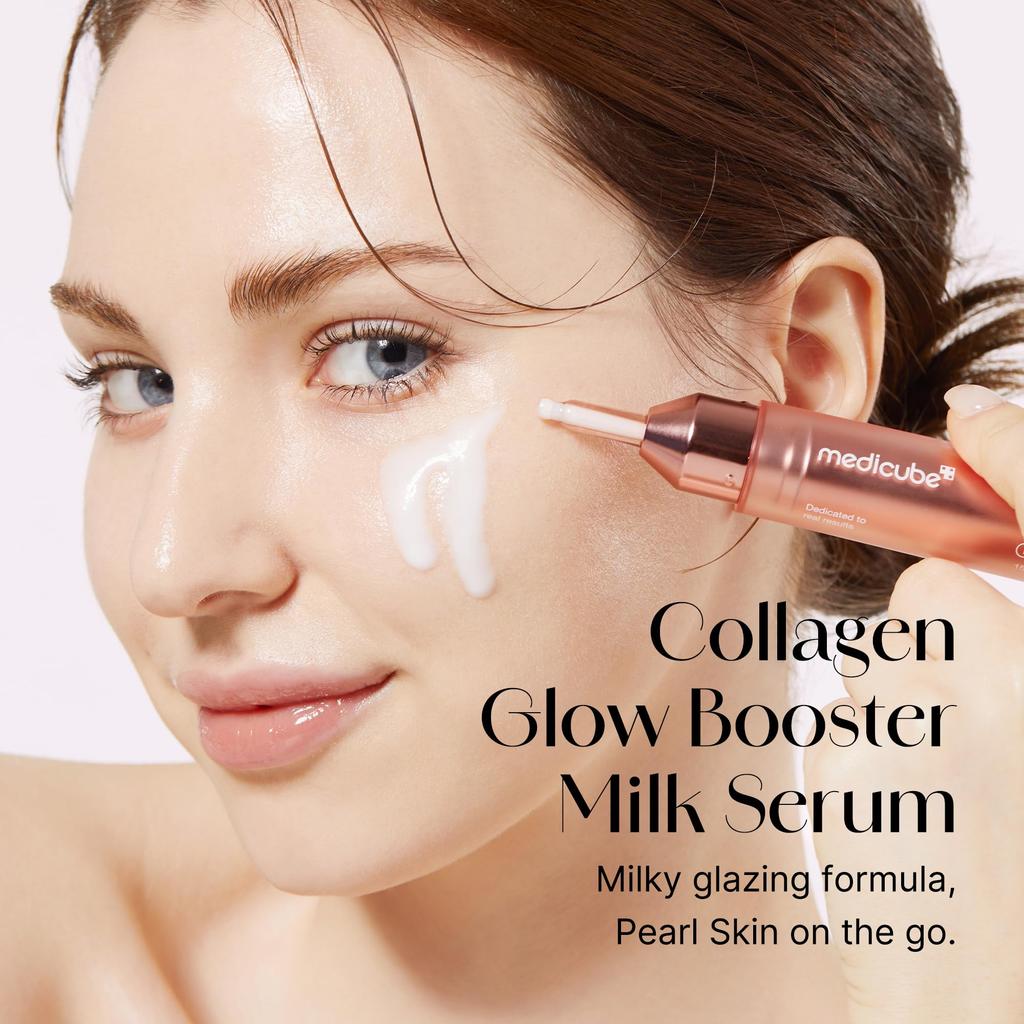 Medicube Collagen Glow Booster Serum, Plump and Rich in Peptides, Anti-Wrinkle, Hydrated Skin, Lifeless Skin, Extremely Dry Skin, Korean Skincare