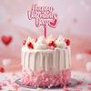 5PCS Acrylic Cake Topper Happy Valentine's Day Cupcake Topper for Wedding Party Cake Decorations Love Heart Dessert Decoration